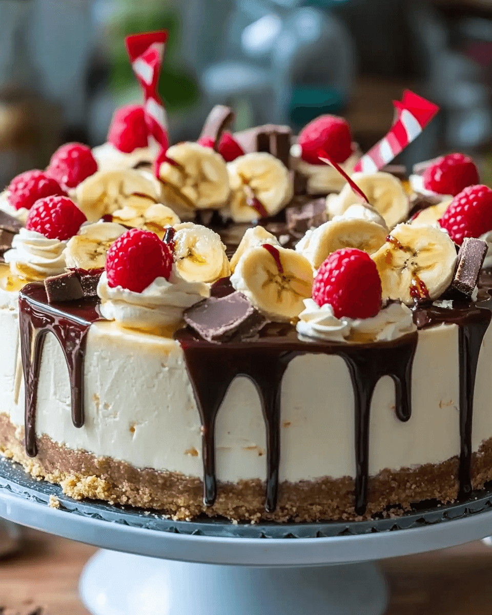 No Bake Banana Split Cheesecake: Easy & Delicious Recipe!
