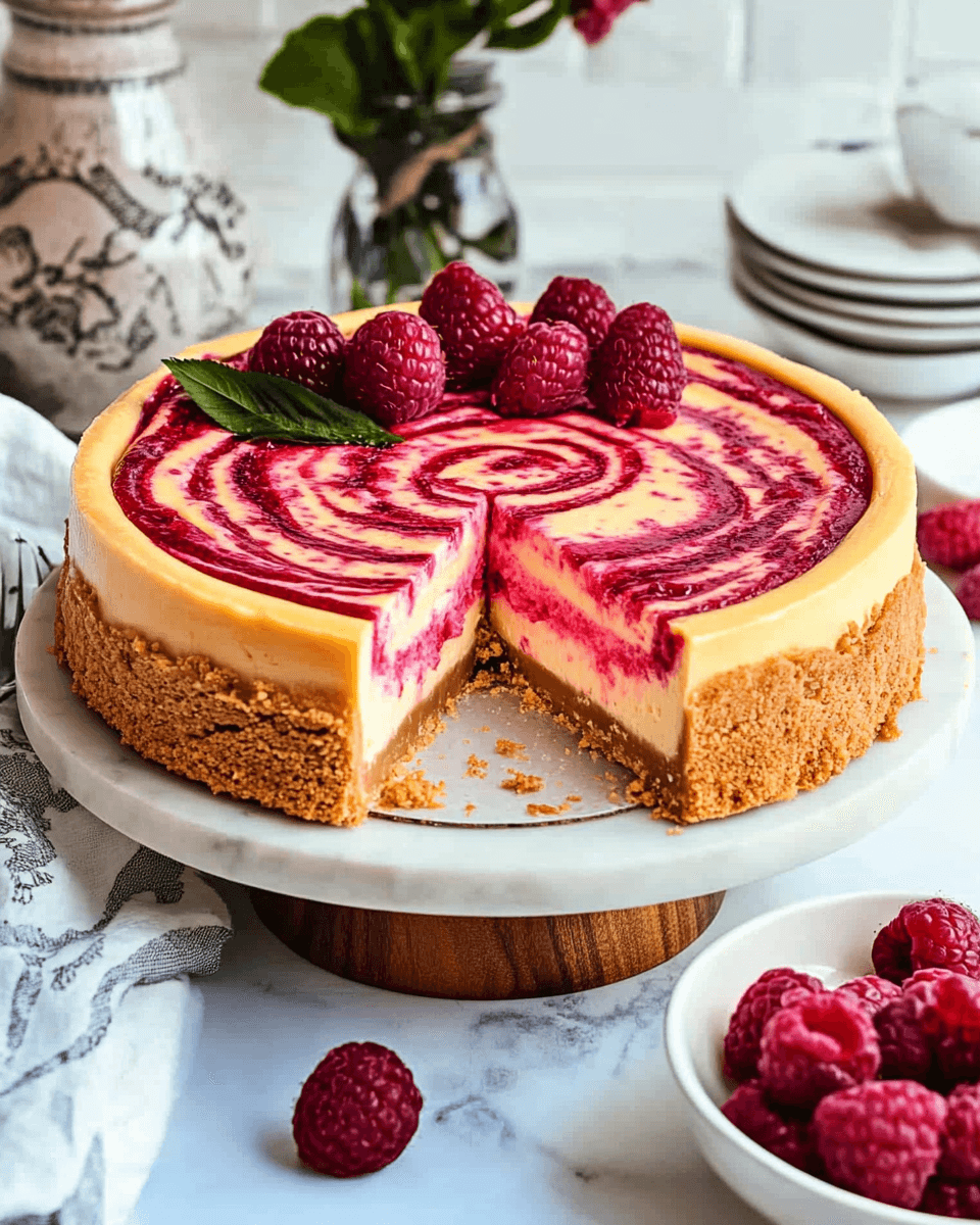 Homemade Raspberry Swirl Cheesecake: A Delightful Treat!