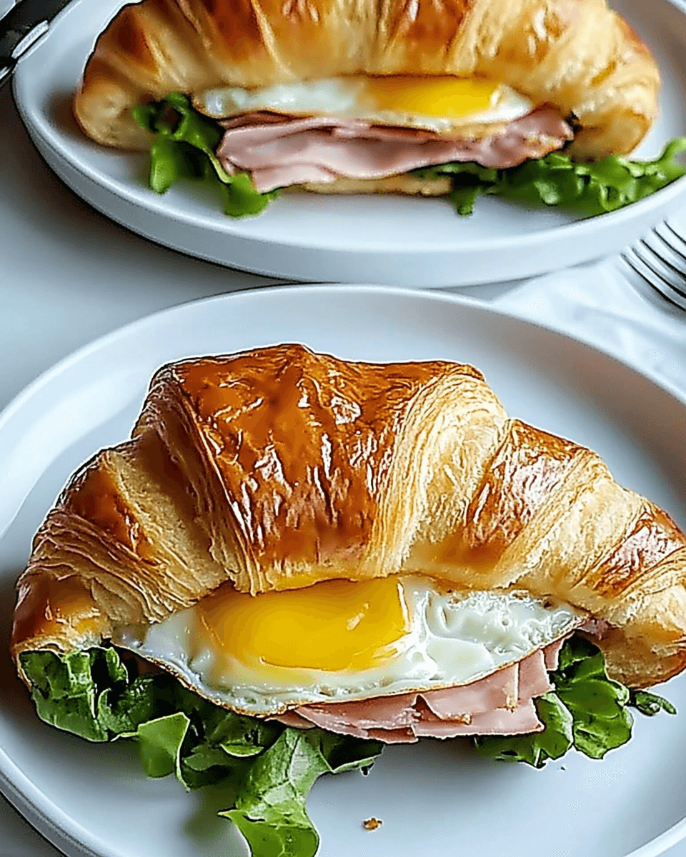 Ham, Egg & Cheese Croissant Sandwich for Breakfast Bliss