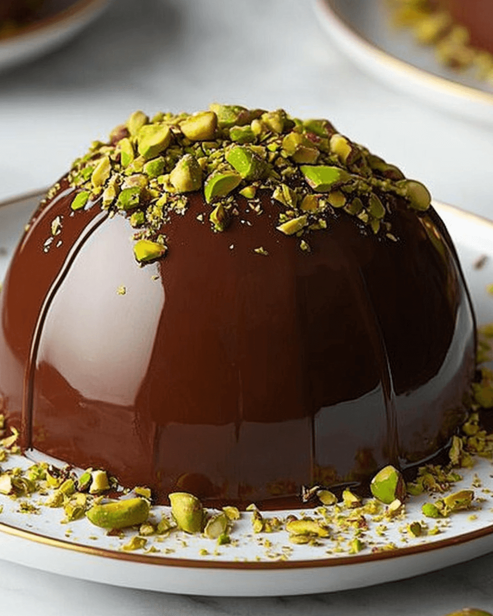 Heavenly Chocolate Pistachio Dome: Indulge in Bliss Today!