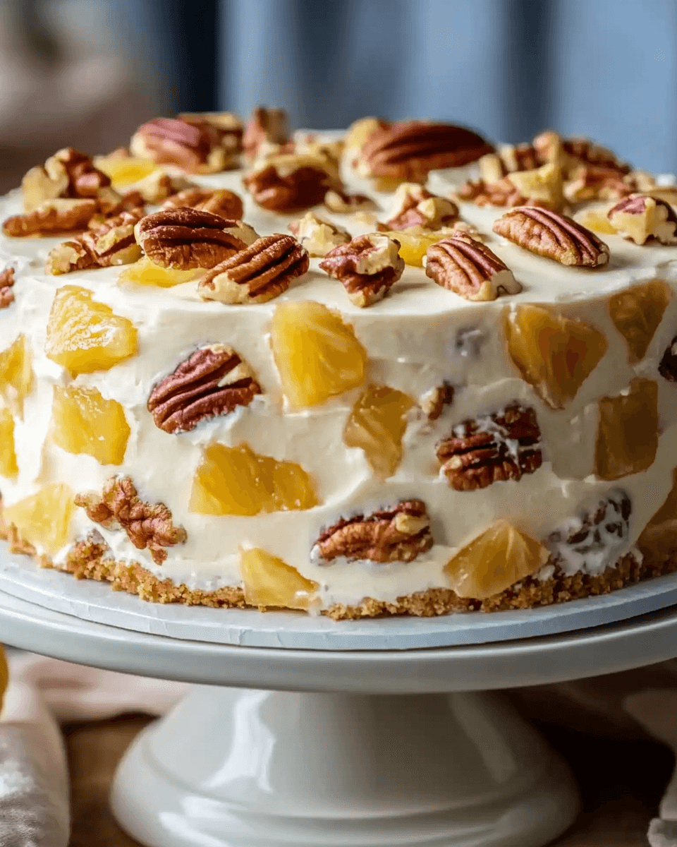 Southern Creamy Pineapple Pecan Cake Delights Everyone!