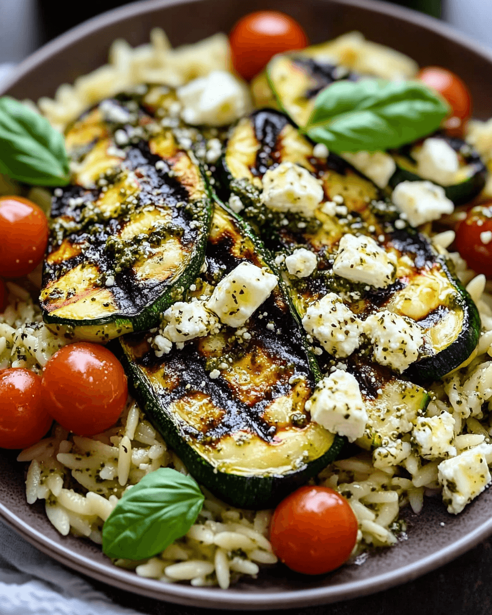 Grilled Zucchini with Orzo, Feta, and Pesto is a Must-Try!