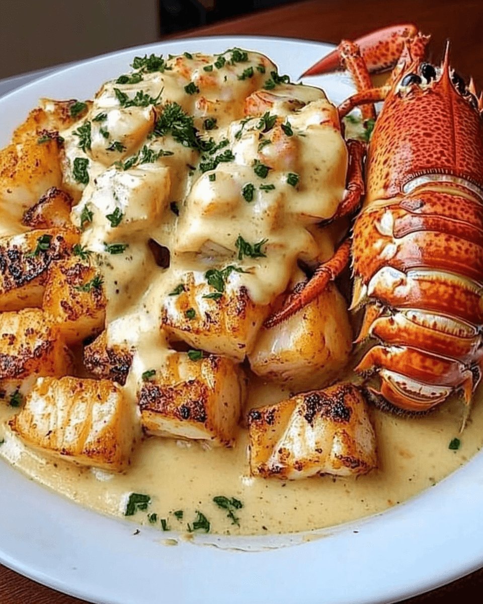 Cajun Lobster, Crab, and Salmon Alfredo is Irresistible!