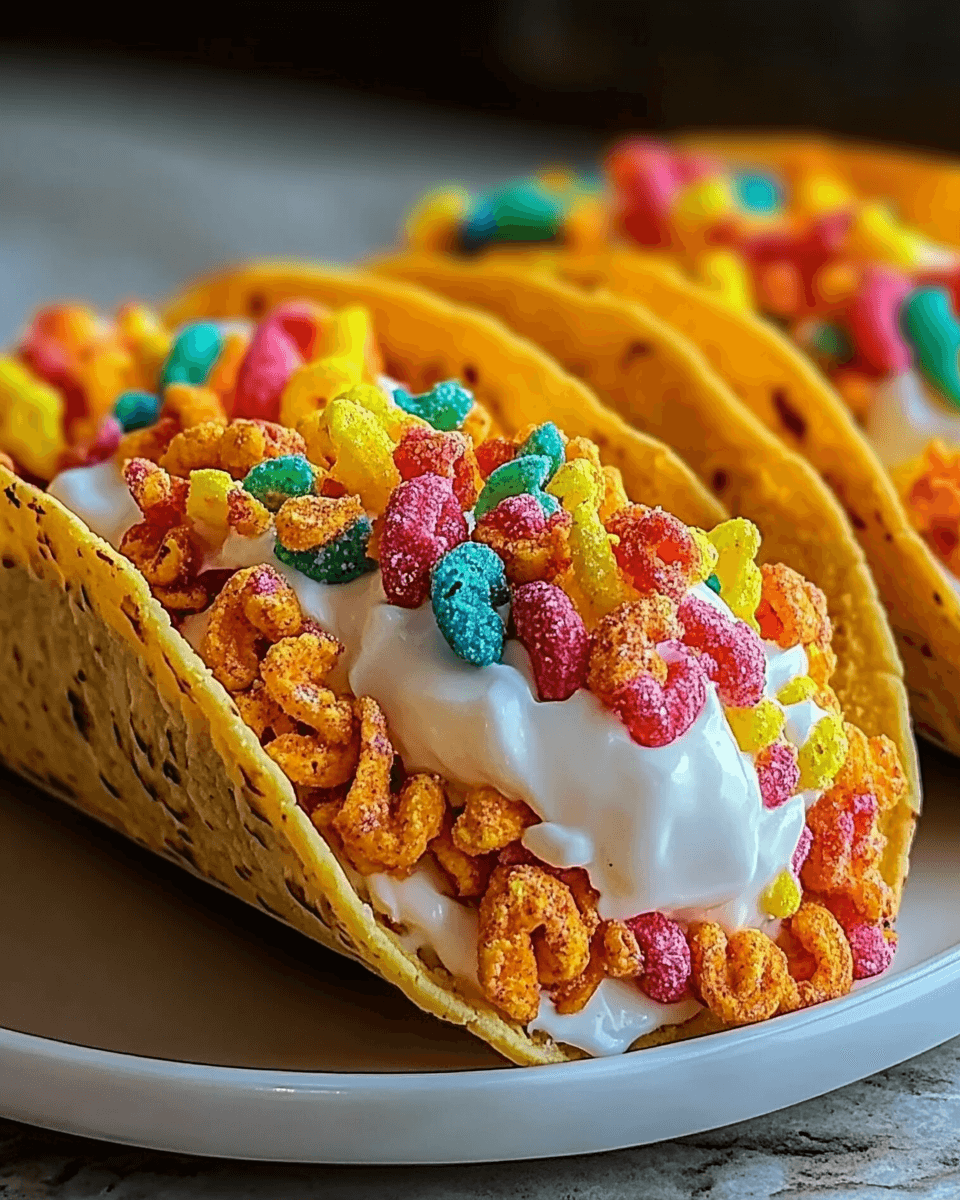 Fruity Pebbles Cheesecake Tacos: A Fun Dessert Delight!