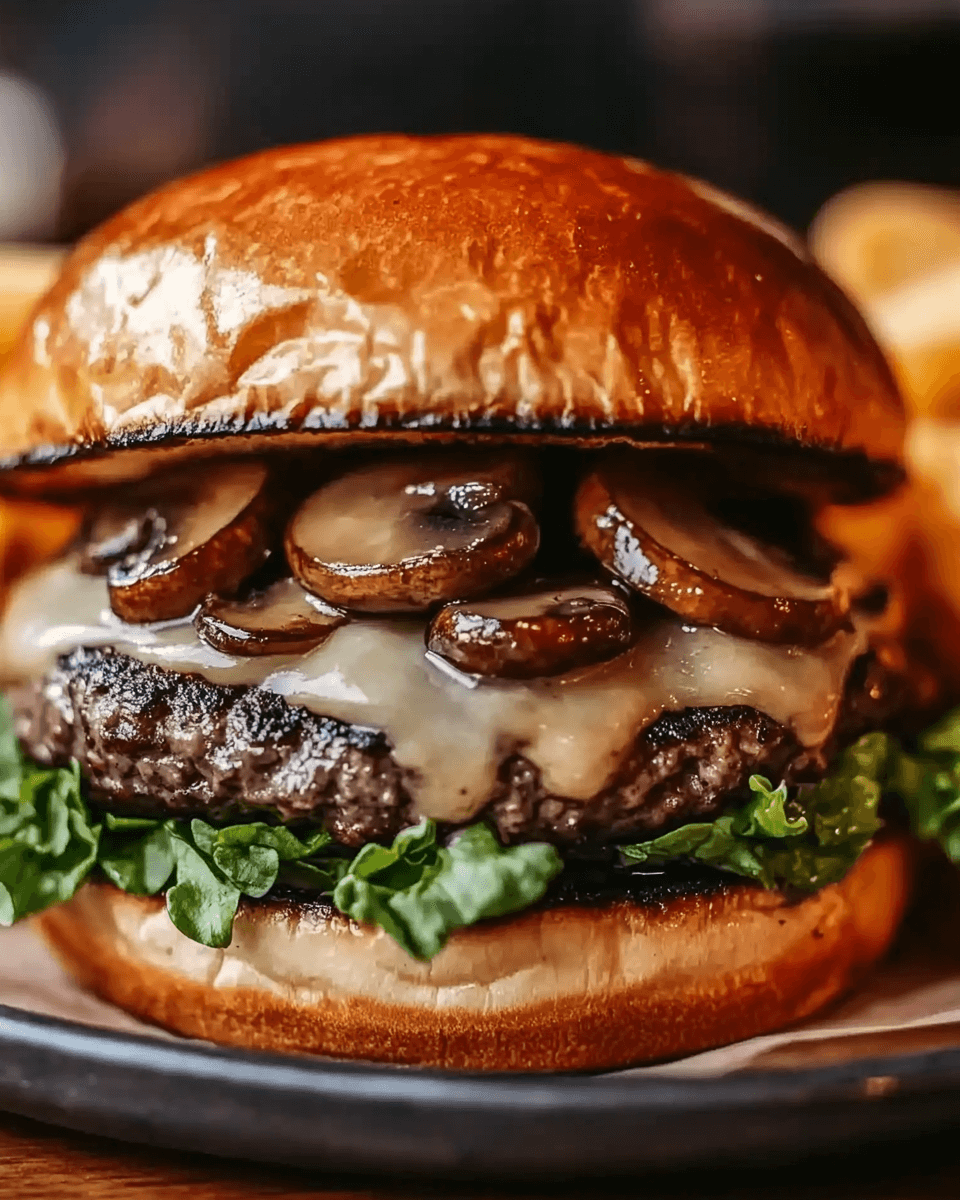 Mushroom Swiss Burger with Creamy Herb Sauce: Savor This!