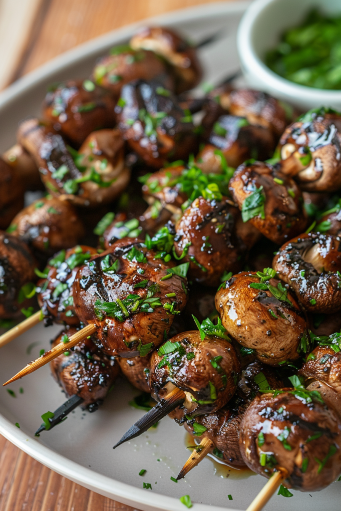 Marinated Grilled Mushroom Skewers that Delight Your Tastebuds