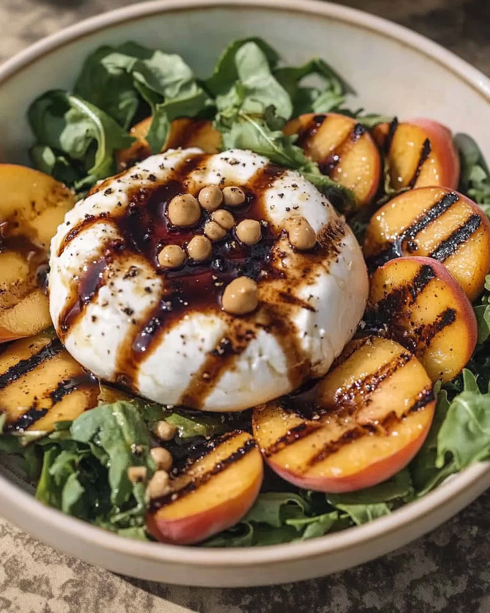 Grilled Peach & Burrata Salad with Honey-Balsamic Vinaigrette: Experience Summer’s Best!