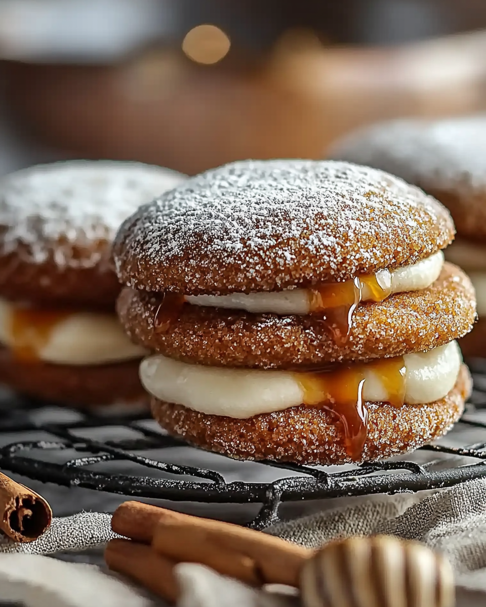 Apple Cider Whoopie Pie Cookies with Caramel Delight!