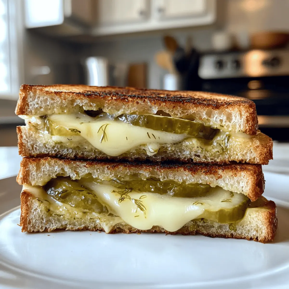 Crispy Dill Pickle Grilled Cheese Sandwich You Can’t Resist
