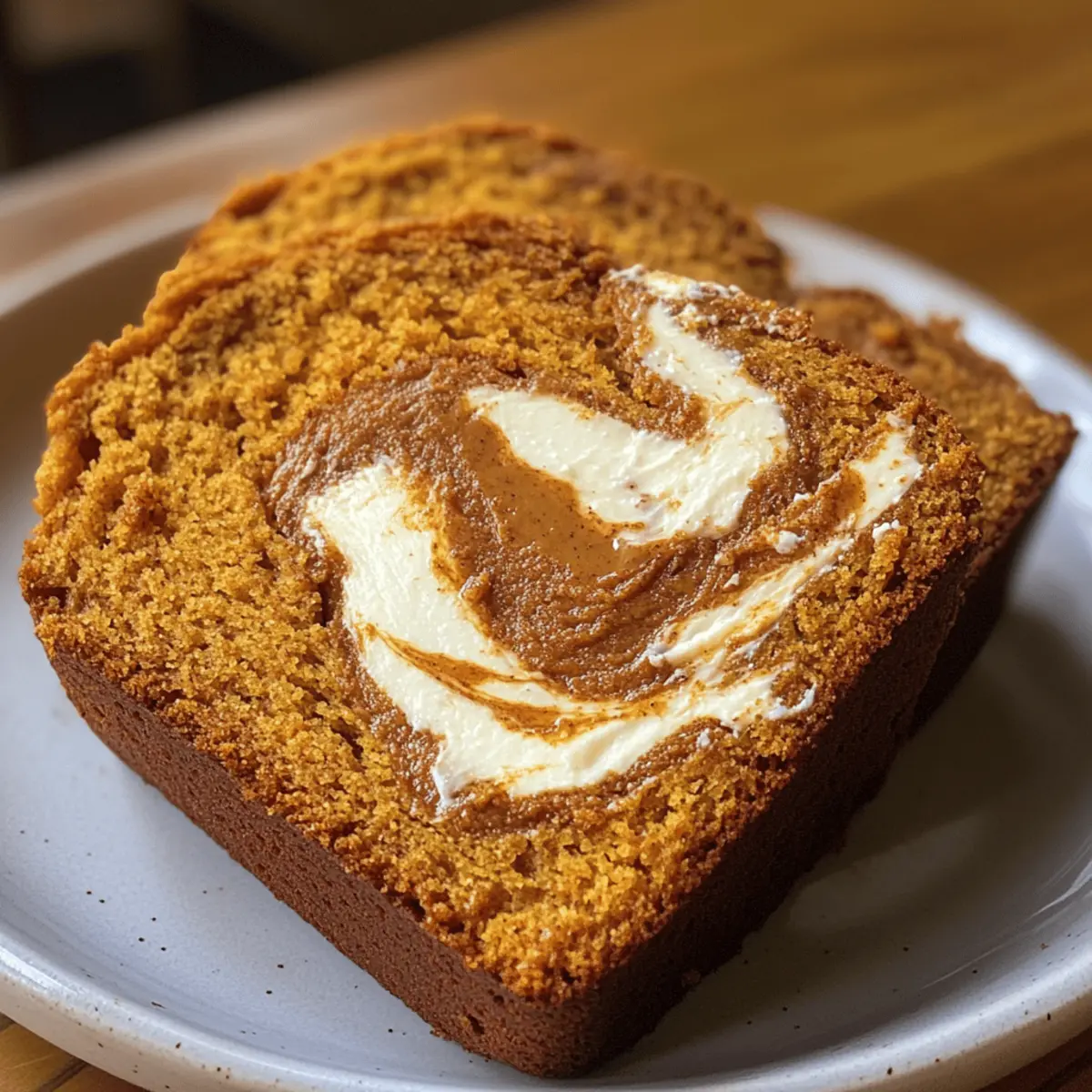 Pumpkin Bread with Cream Cheese Swirl for Cozy Autumn Mornings