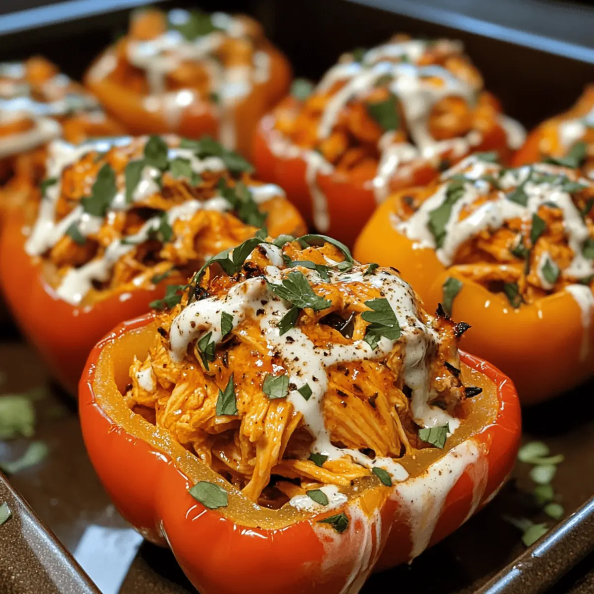 Buffalo Chicken Stuffed Peppers for a Spicy, Healthy Dinner