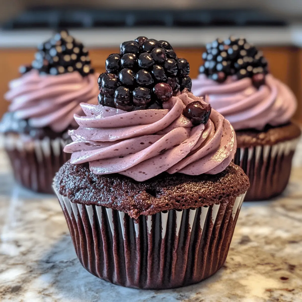 Delicious Dark Chocolate Blackberry Cupcakes for Sweet Cravings