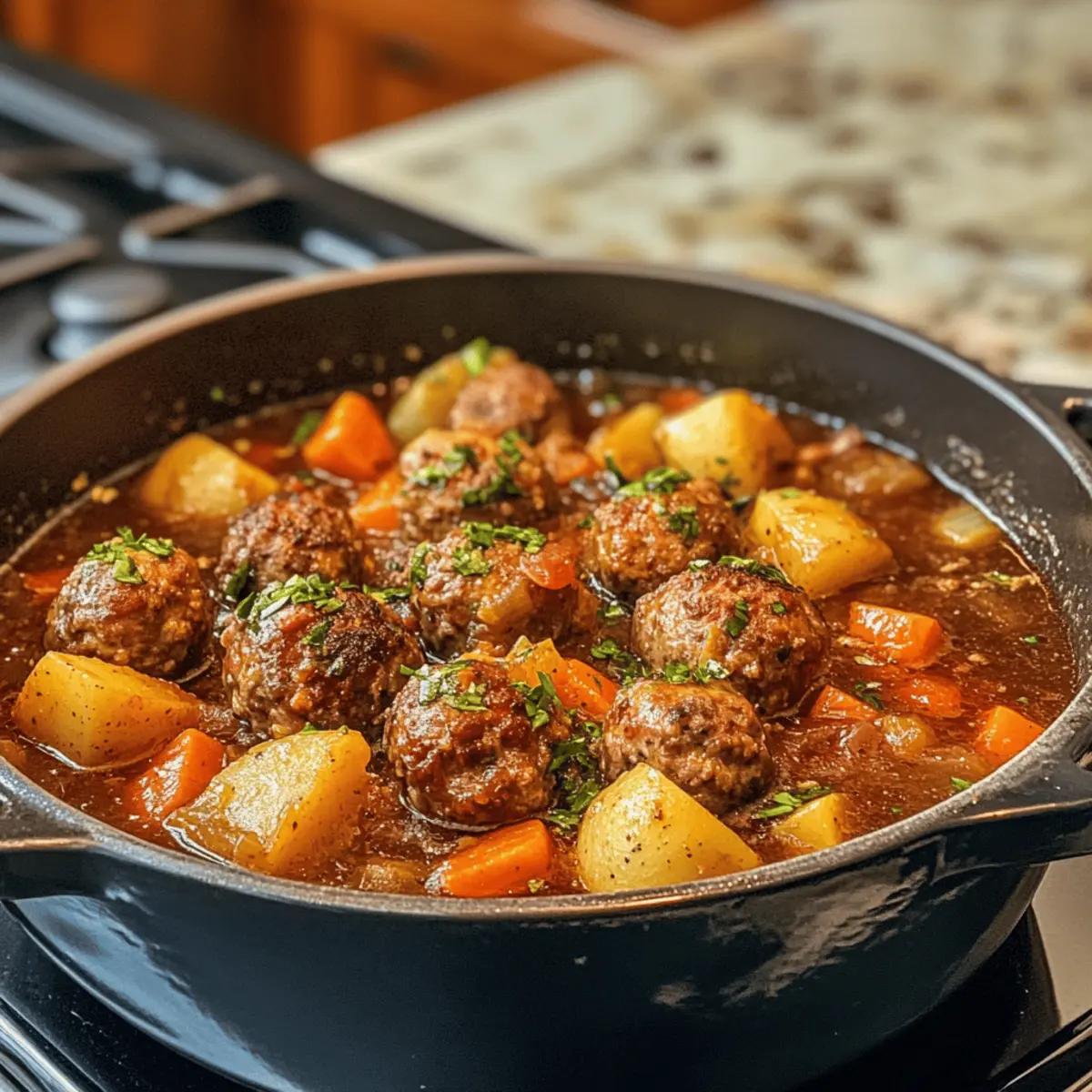 Easy One-Pot Meatball Stew: Comforting Dinner in a Flash