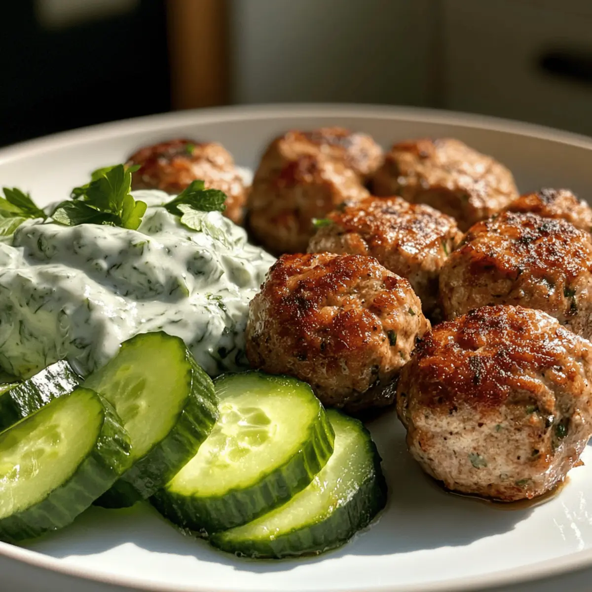 Savory Greek Turkey Meatballs with Tzatziki You’ll Crave