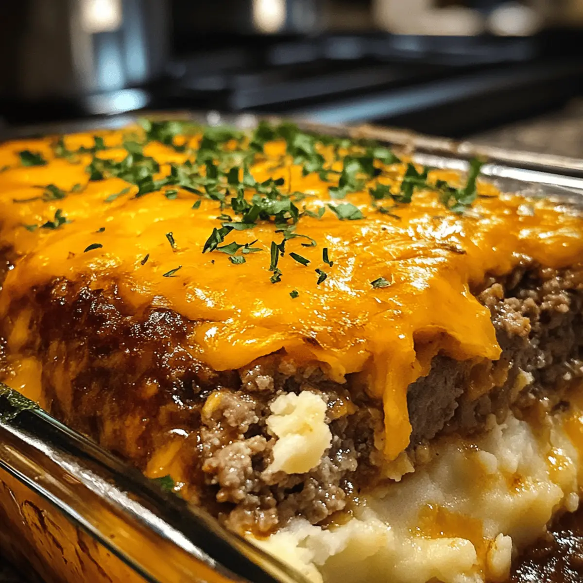 Savory Meatloaf with Mashed Potatoes and Cheese Delight