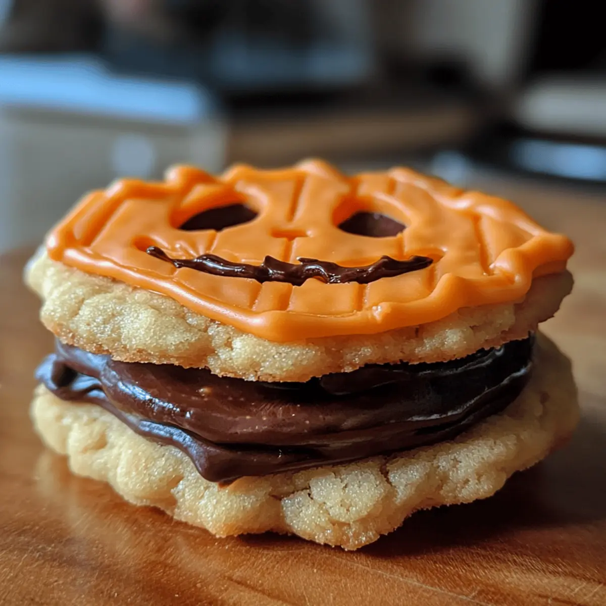 Milk Chocolate Stuffed Jack-O’-Lantern Cookies for Halloween Fun
