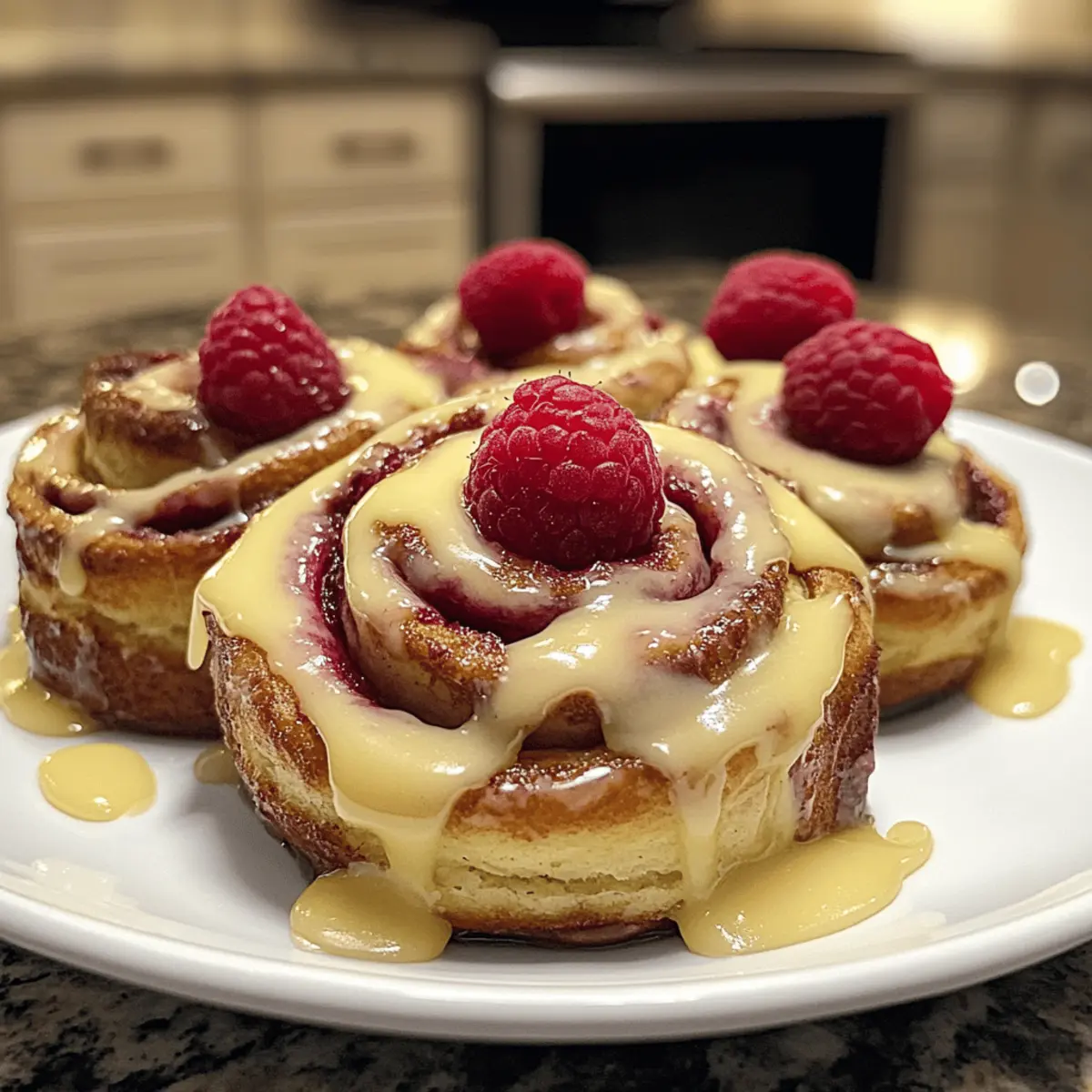 Raspberry Cinnamon Rolls with Lemon Glaze for a Sweet Morning Treat