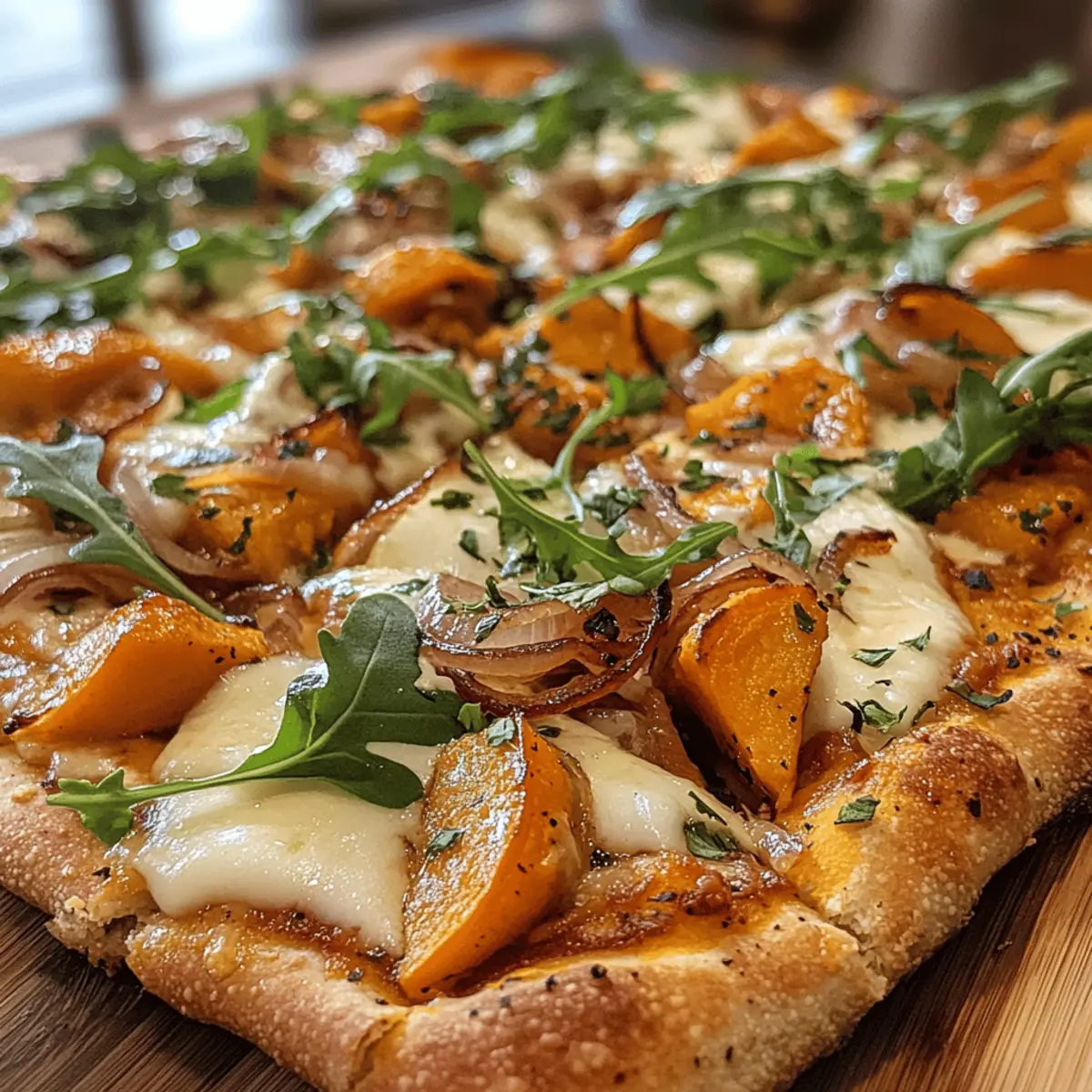 Savory Pumpkin Pizza with Havarti and Caramelized Onions Delight