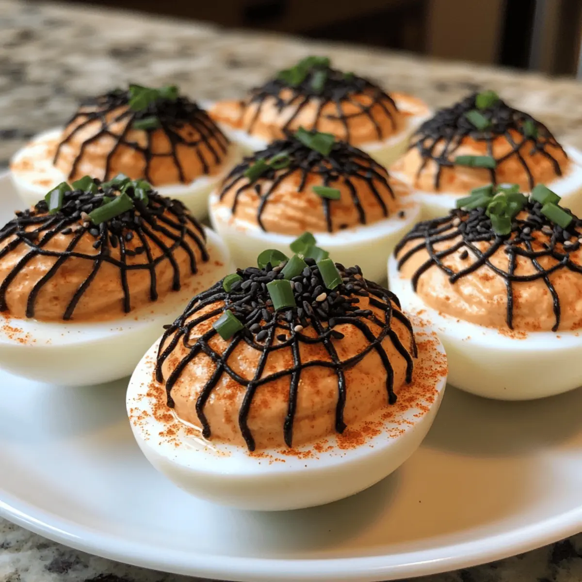 Spooky Spiderweb Deviled Eggs That Wow Your Halloween Party