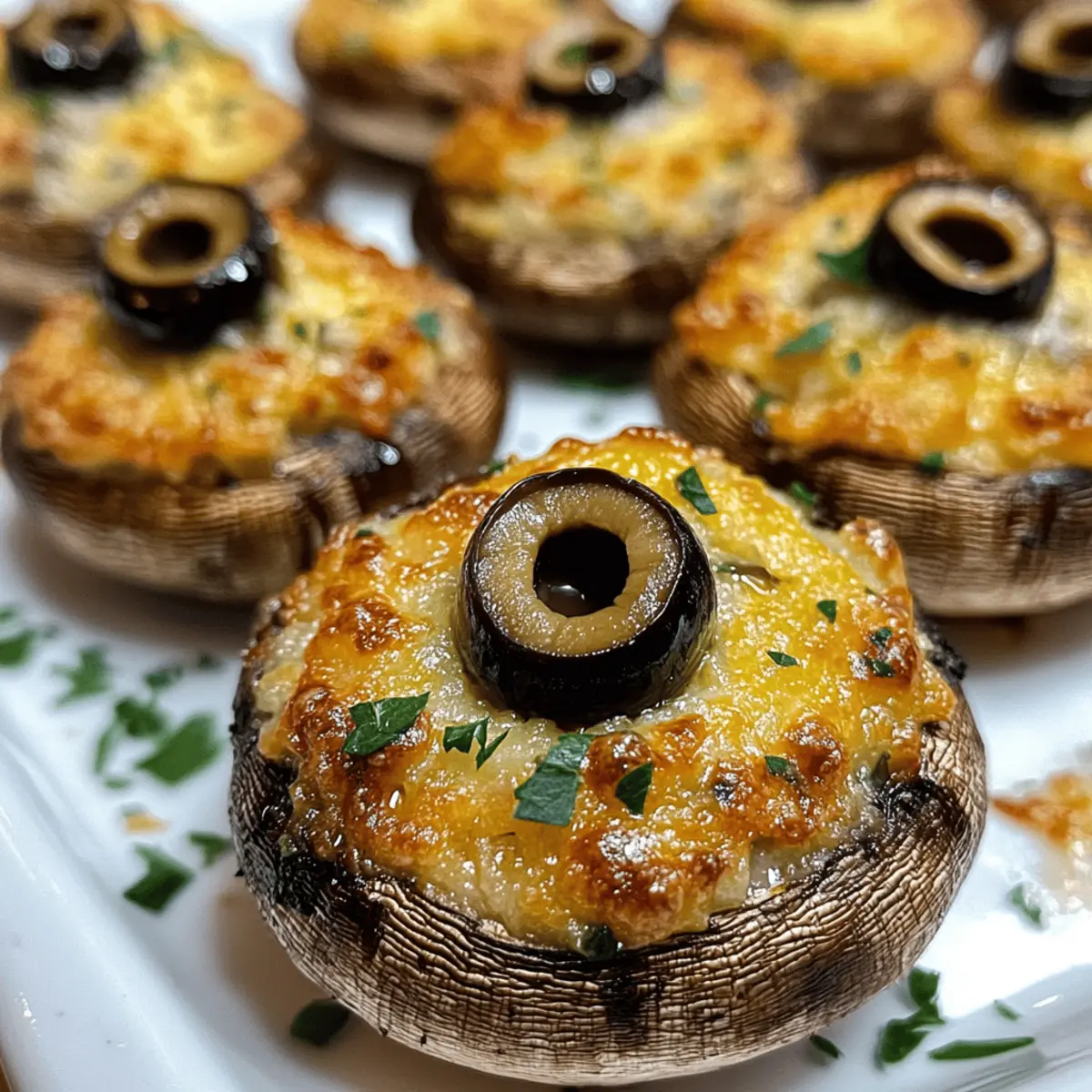 Spooky Stuffed Mushroom Eyeballs for a Fun Halloween Treat