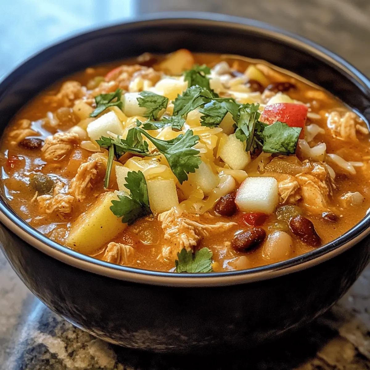 White Cheddar Apple Chicken Chili: Cozy Fall Comfort Food