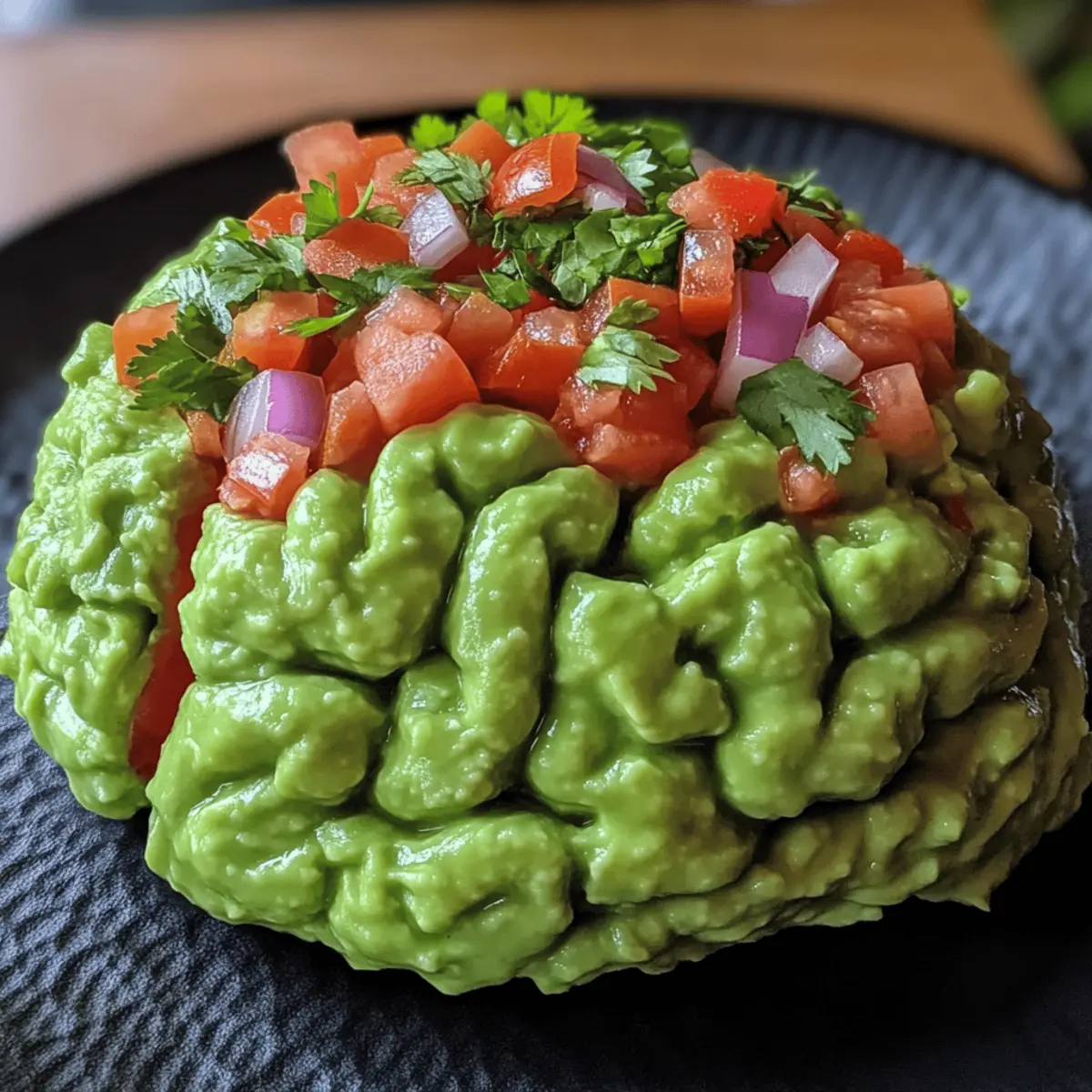 Zombie Brain Guacamole Appetizer for Spooky Fun Gatherings