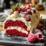 Red Velvet Yule Log
