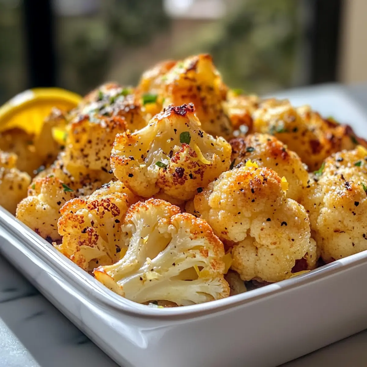 Vegan Lemon Pepper Glazed Cauliflower for a Zesty Delight