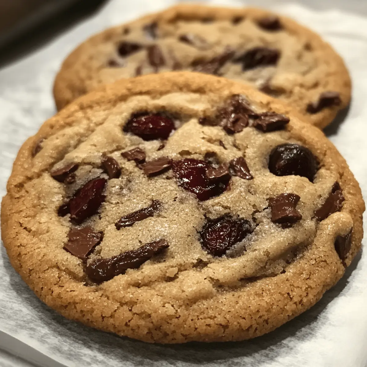 Chewy Cherry Chocolate Chip Cookies with Mocha Magic