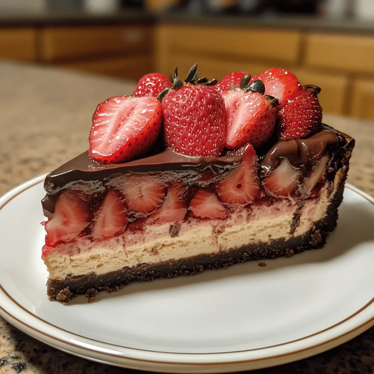 Irresistible Chocolate Covered Strawberry Cheesecake Delight