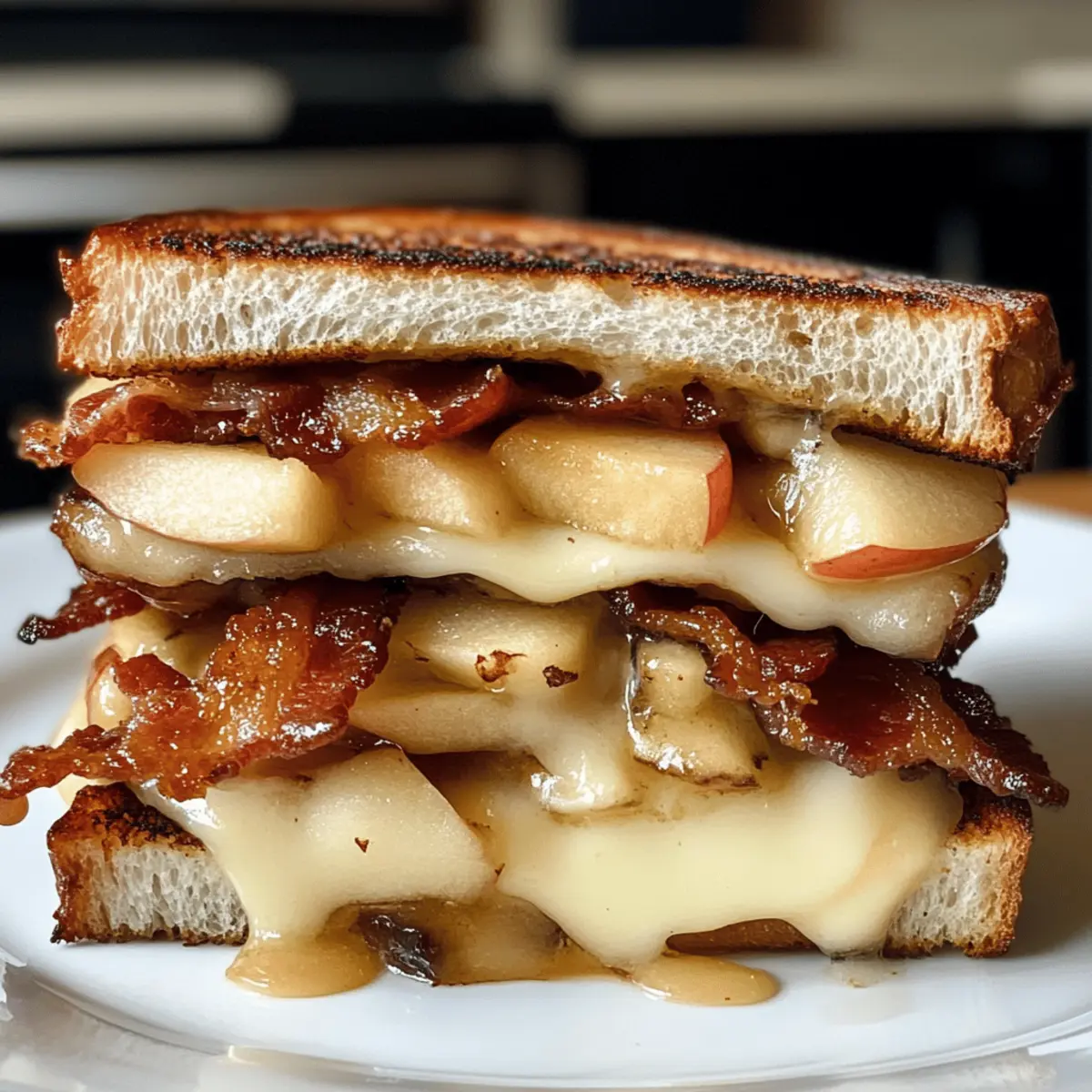 Hot Honey Apple Cheddar Bacon Grilled Cheese Bliss