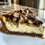 Pistachio and Mushroom Cheesecake with Feta & Parmesan Crust