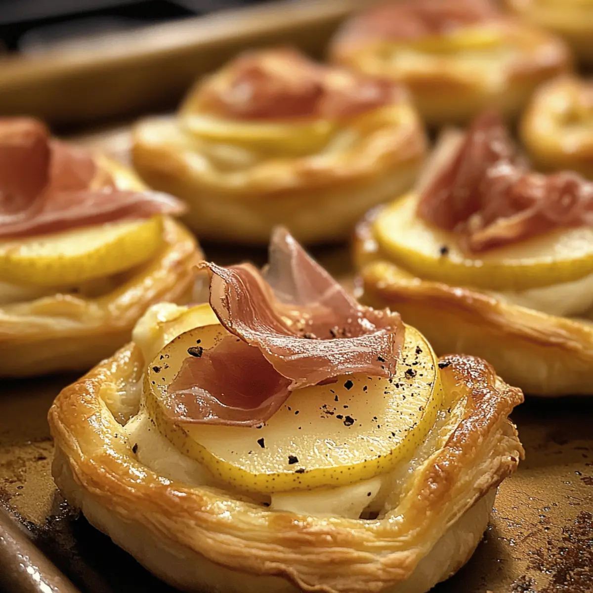 Savory Prosciutto, Pear and Brie Tarts for Easy Entertaining