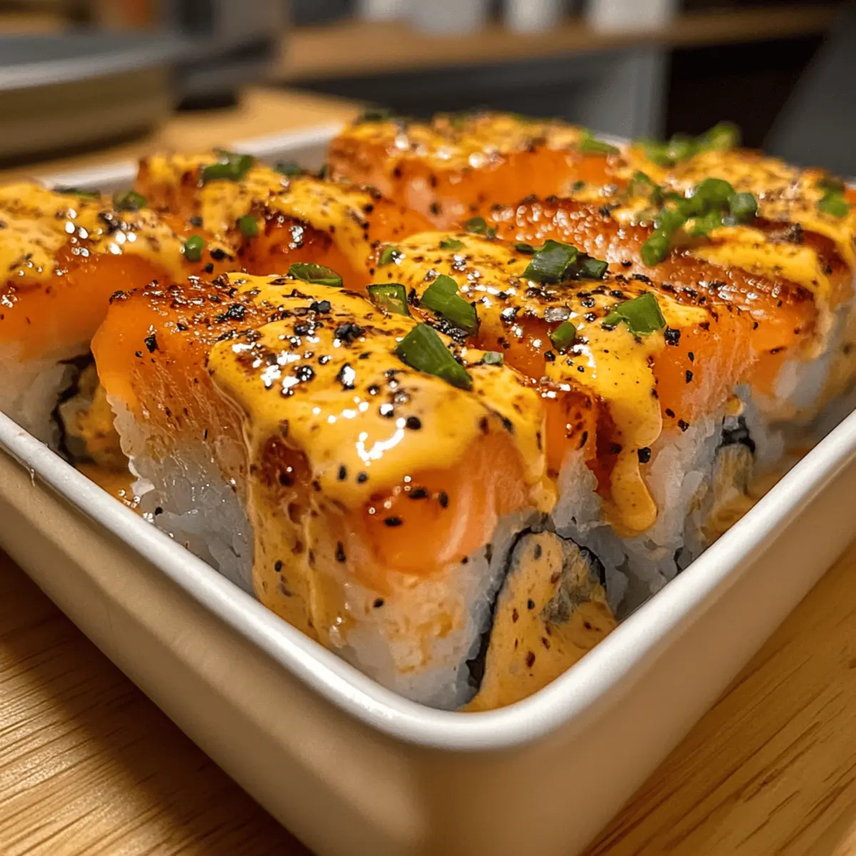 Spicy Salmon Sushi Bake: Easy, Creamy Delight in Every Bite