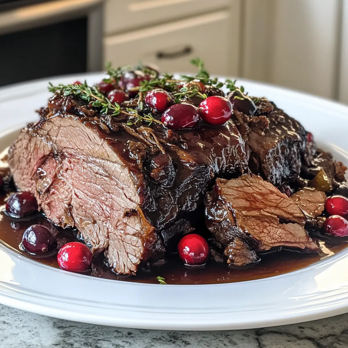 Beef Roast with Cranberry Balsamic Glaze for Cozy Dinners