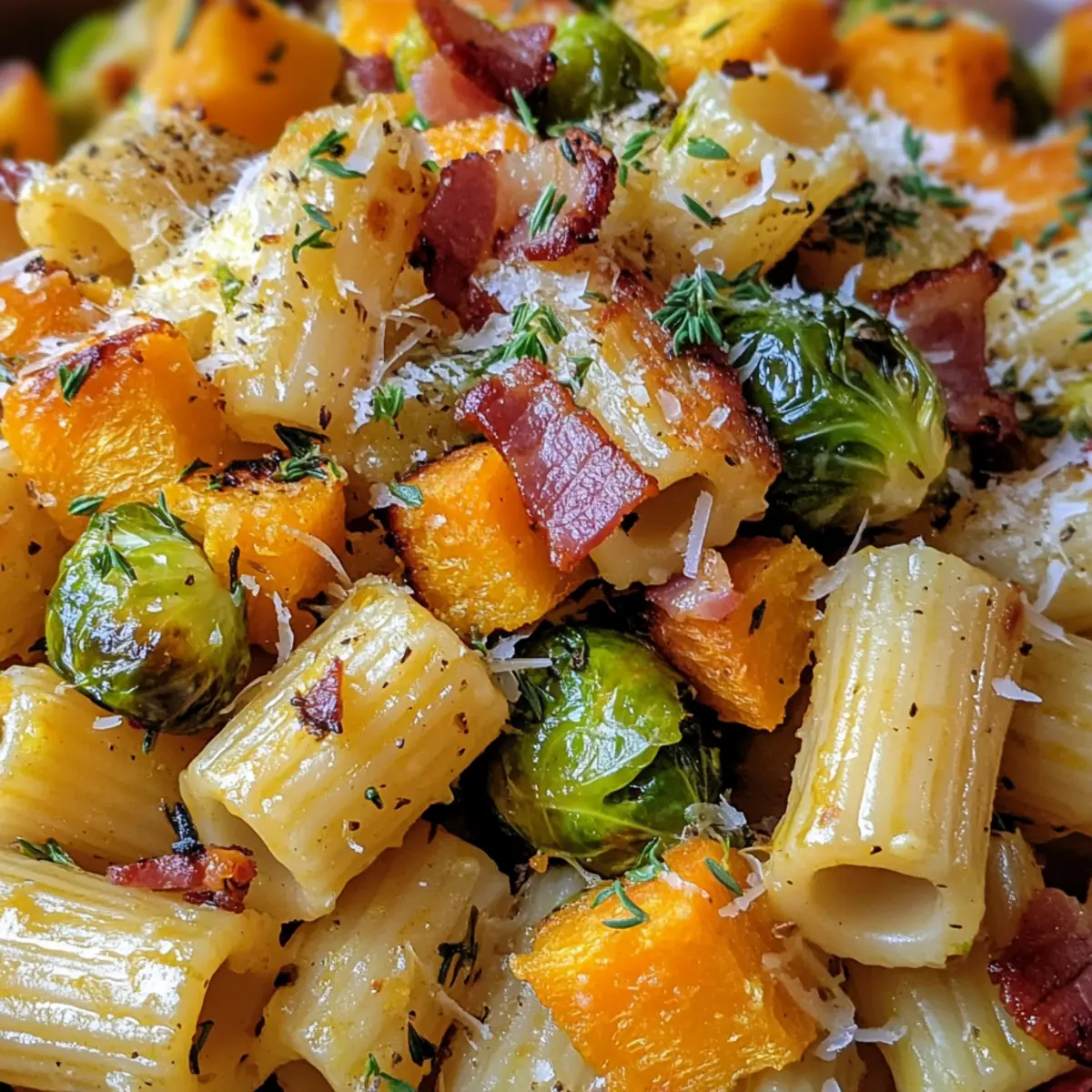 Brussels Sprouts and Butternut Squash Pasta for Cozy Nights