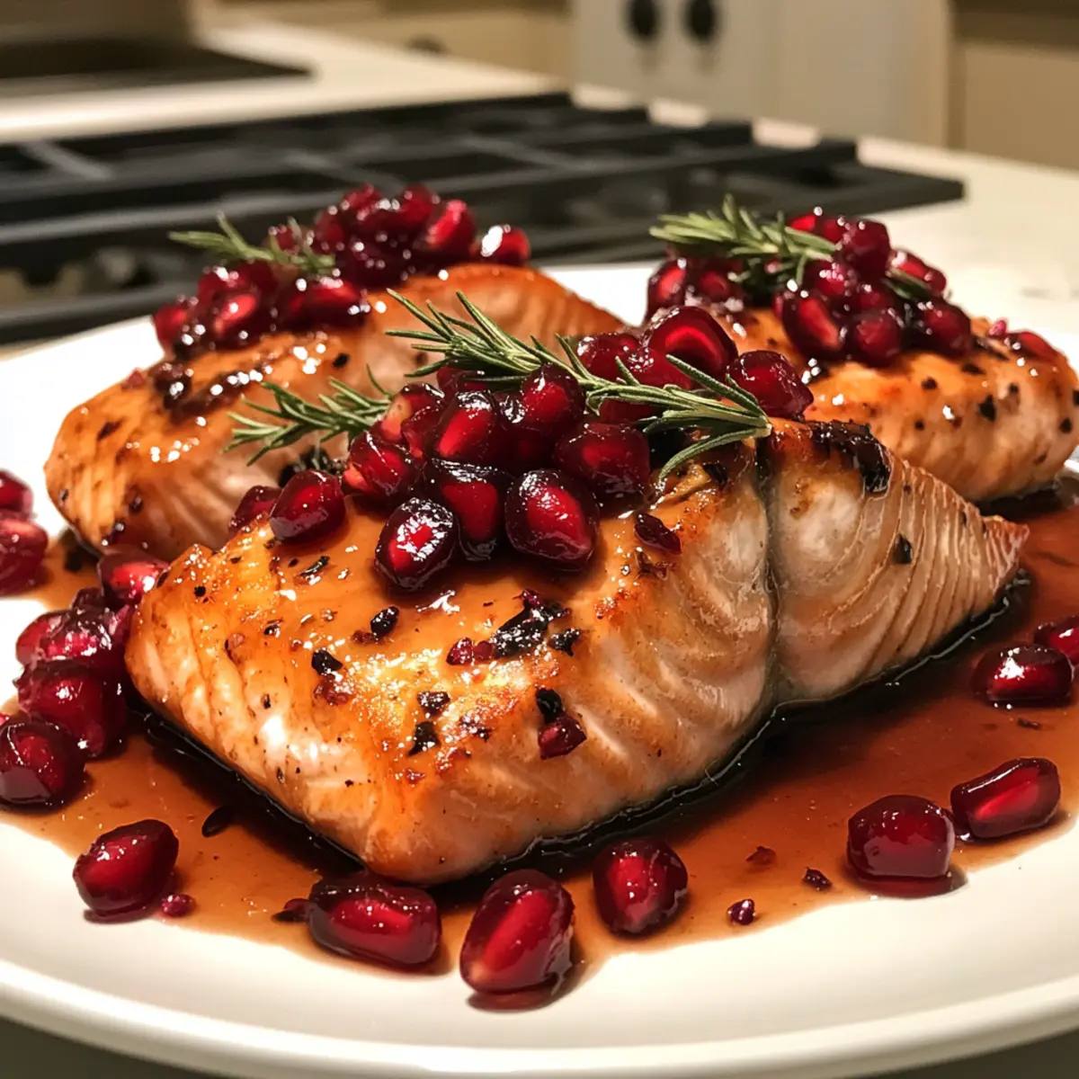 Delicious Christmas Salmon with Tangy Pomegranate Glaze