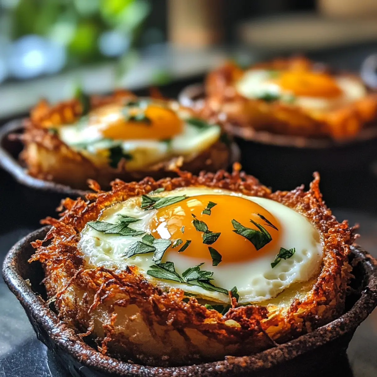 Eggs in Crispy Hash Brown Baskets for a Perfect Morning Treat