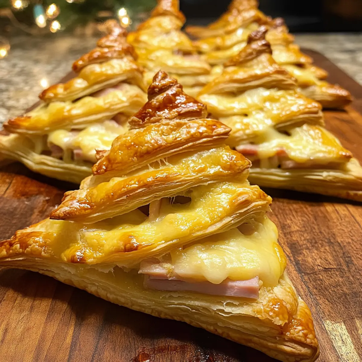 Ham & Cheese Puff Pastry Christmas Trees for Festive Fun