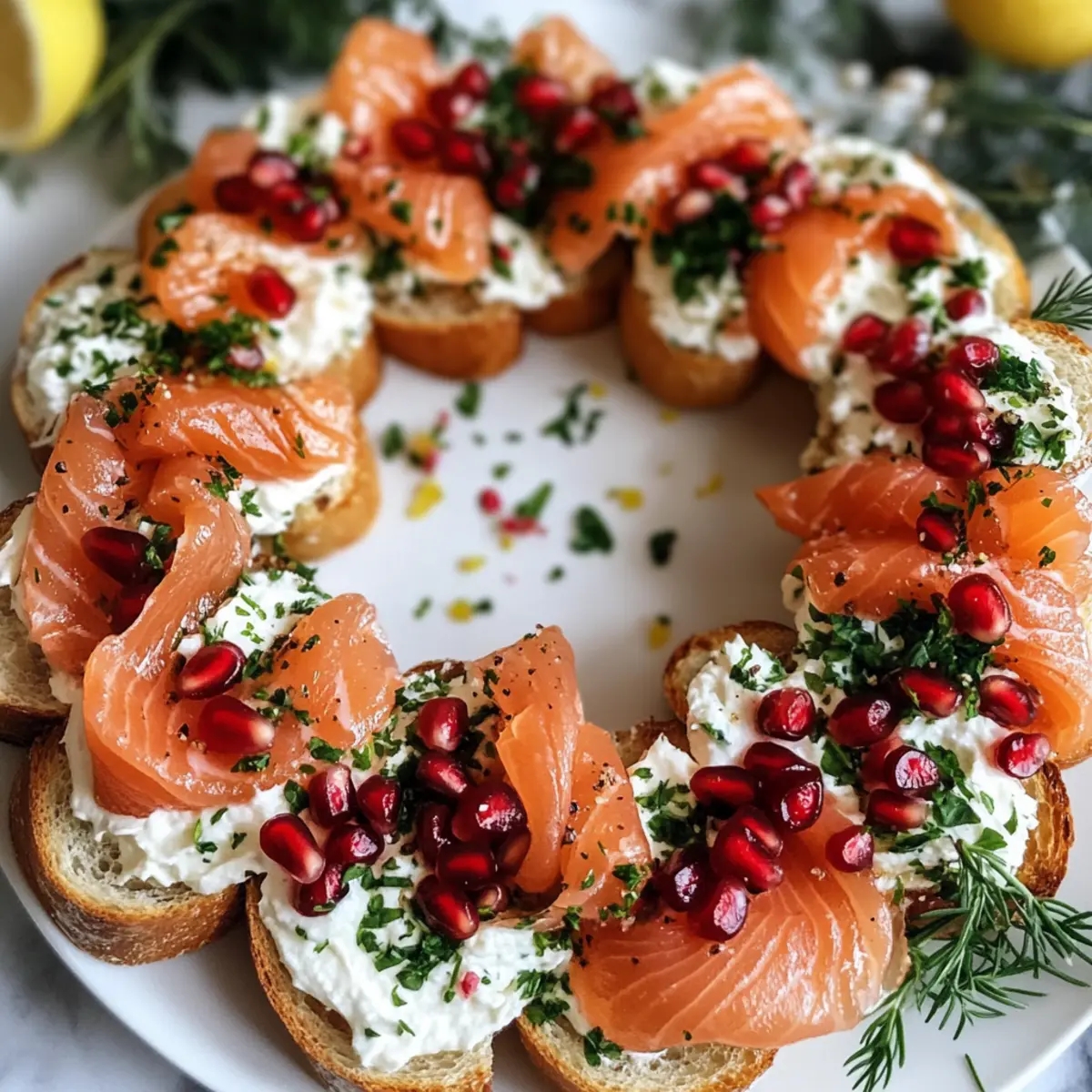 Delightful Christmas Smoked Salmon Bruschetta Wreath to Impress