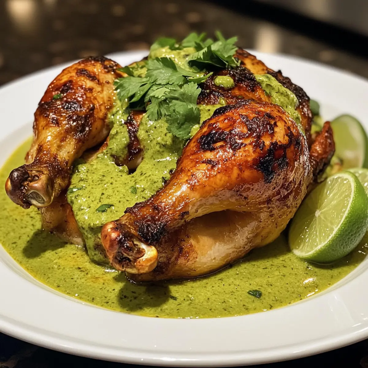 Irresistible Peruvian Chicken with Creamy Green Sauce Recipe
