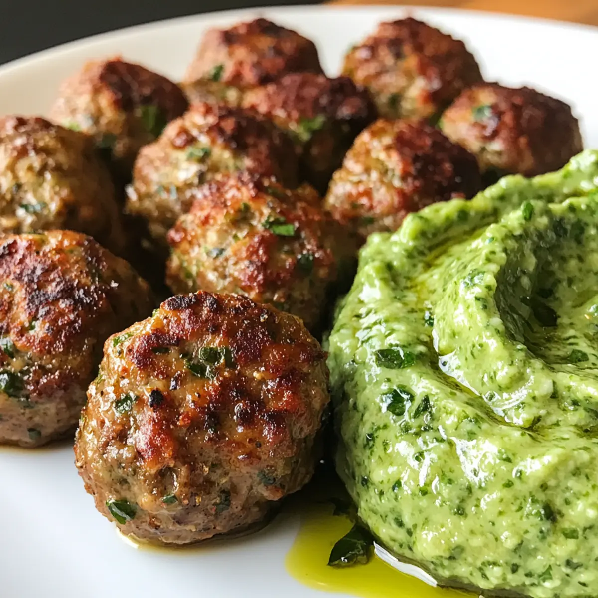 Spicy Lamb Meatballs With Green Goddess Dip for Bold Flavor