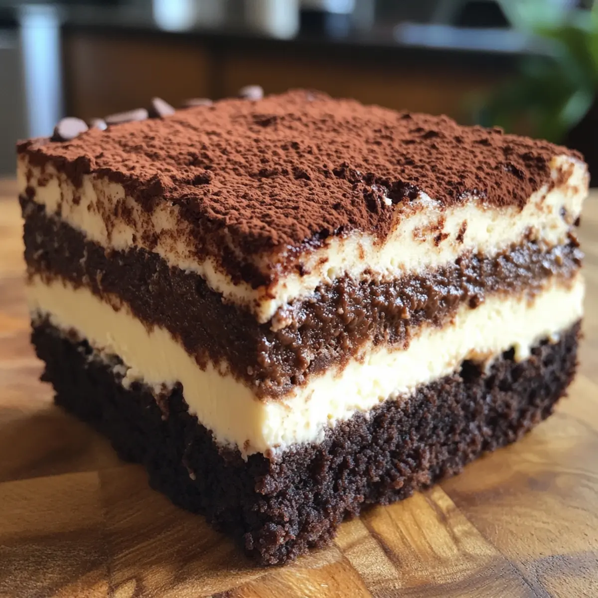 Tiramisu Brownies: Indulge in Coffee-Infused Chocolate Bliss