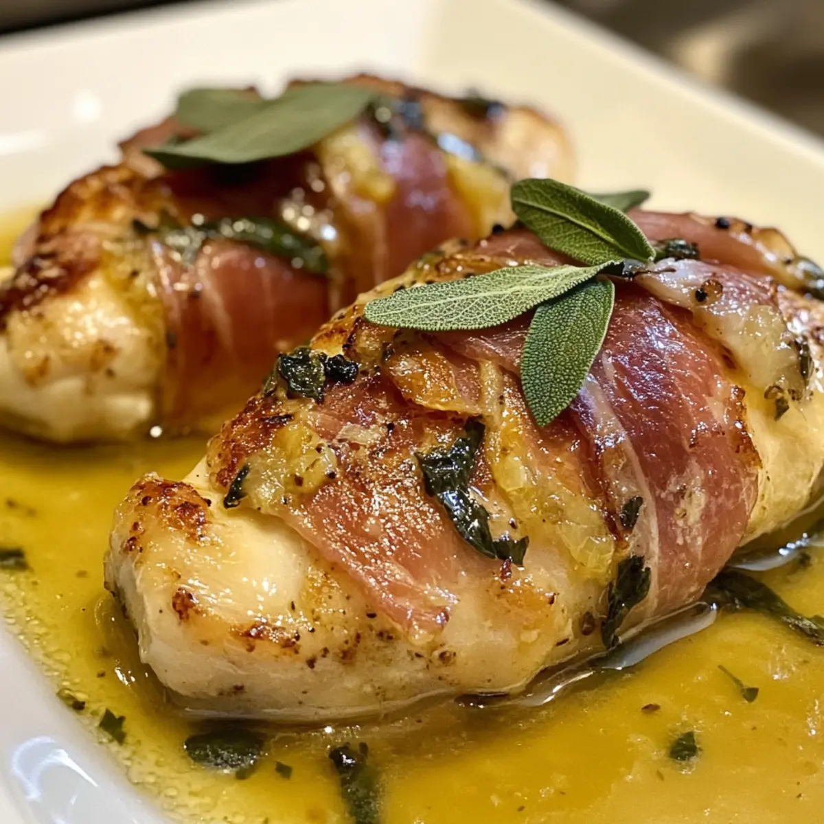 Lightened Italian Chicken Saltimbocca with Zesty Sauce