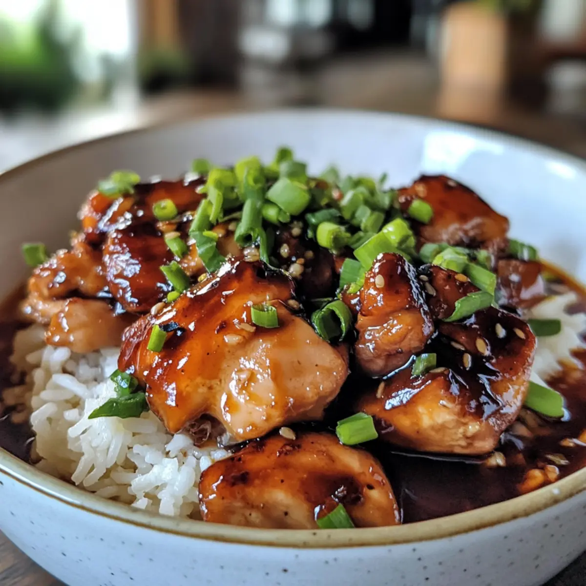 Savory Caramelised Soy Chicken in Garlic Ginger Broth with Rice