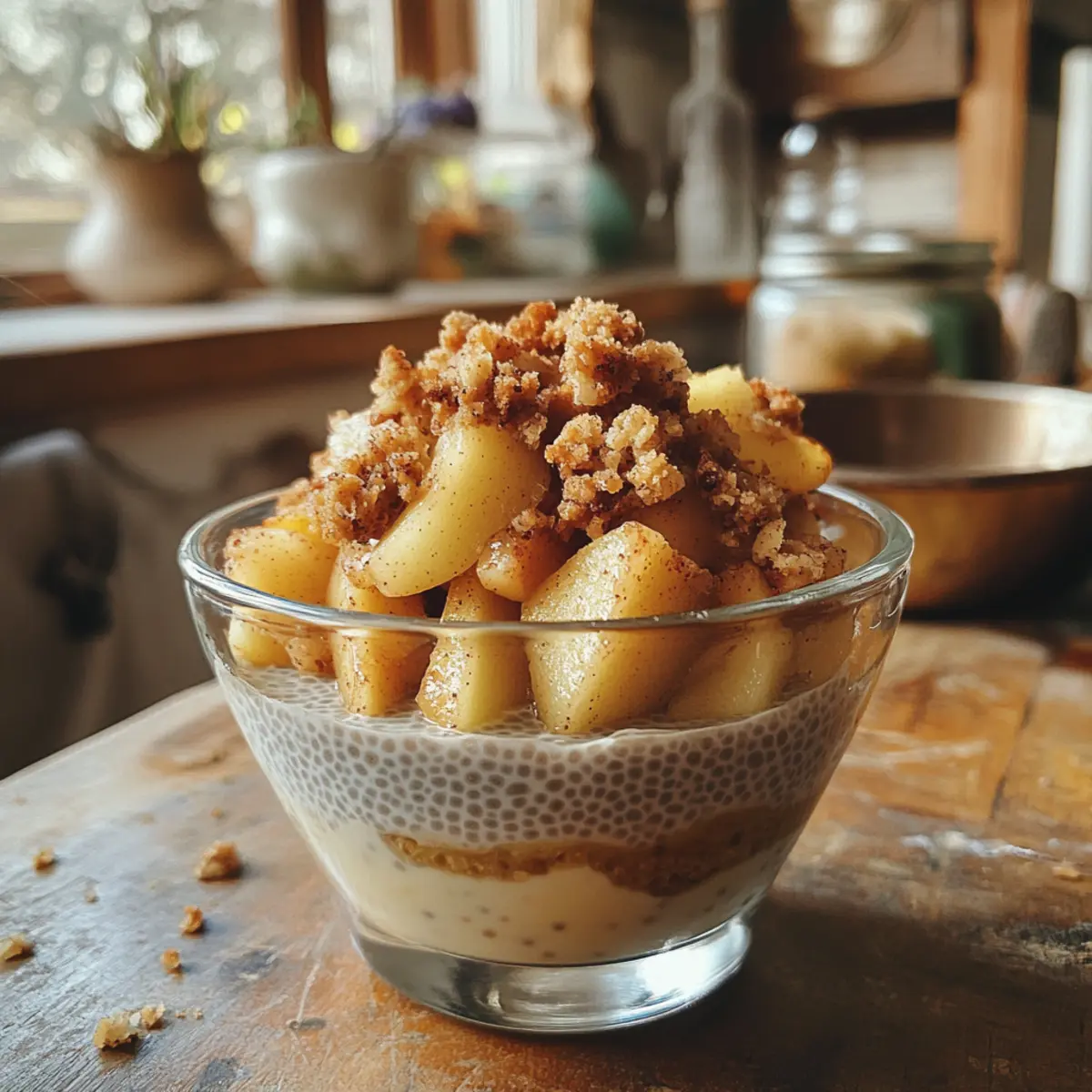Apple Crumble Chia Pudding: Cozy Comfort for Mornings
