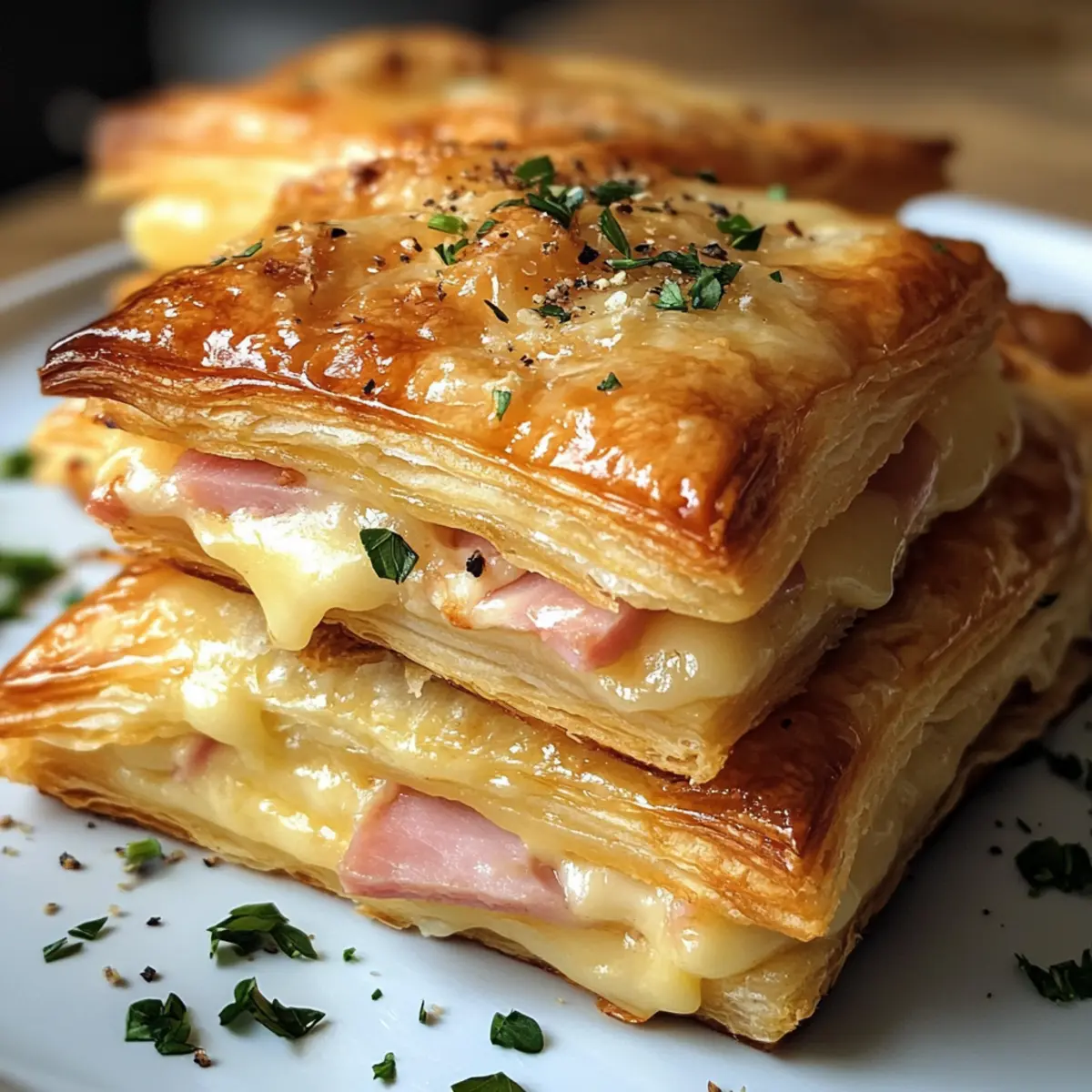 Crispy Ham & Cheese Puff Pastry Stacks for Effortless Brunch Fun