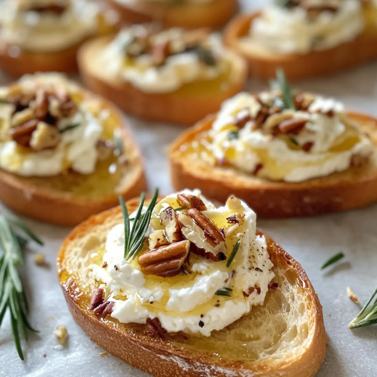 Sweet and Spicy Whipped Feta Crostini with Hot Honey Bliss