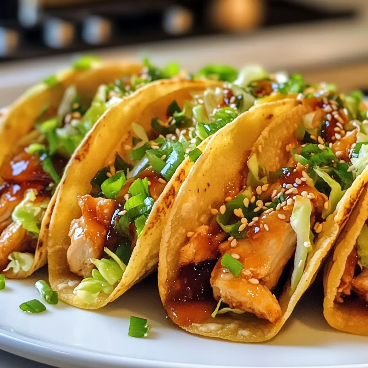 Crispy Chicken Wonton Tacos with Teriyaki Bliss