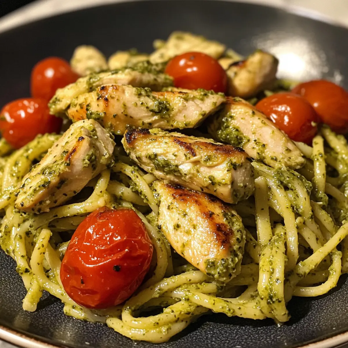 Creamy Pesto Chicken with Roasted Tomatoes for a Cozy Dinner